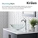KRAUS Round Clear Glass Vessel Bathroom Sink, 14 inch GV-101-14
