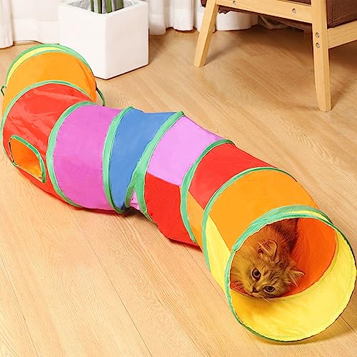 Túnel plegable para gatos resistente con detalles interactivos para gatitos 6