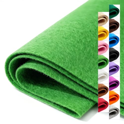 Image of Felt Fabric 36'' X 36'' Large Felt Sheets Stiff Craft Felt by The Yard for DIY Crafts Letter Coaster Flower Ornament Sewing Party Decoration Christmas Supplies Nonwoven (Green)