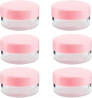 TEMPERIA (Pack of 6) Refillable Small Containers for Makeup, Cream & Lip Balm - Portable Mini Size Empty Storage Boxes for...