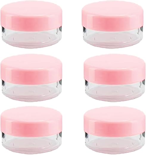 TEMPERIA (Pack of 6) Refillable Small Containers for Makeup, Cream &amp; Lip Balm - Portable Mini Size Empty Storage Boxes for...