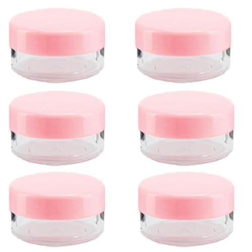TEMPERIA (Pack of 6) Refillable Small Containers for Makeup, Cream & Lip Balm - Portable Mini Size Empty Storage Boxes for Travel - Plastic Small Box Container for Cosmetic - Multicolour