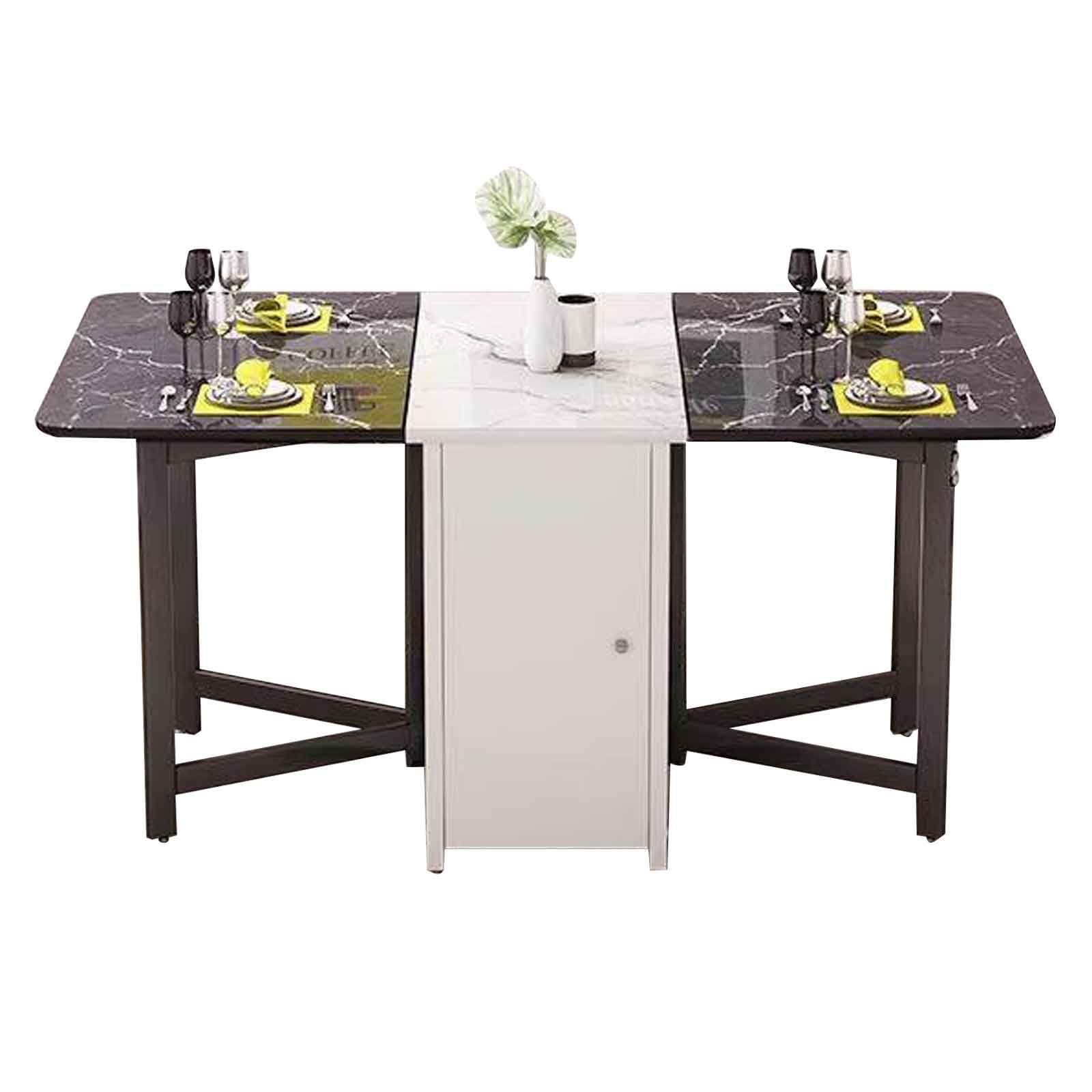 Table à manger pliante à roulettes pour petits espaces