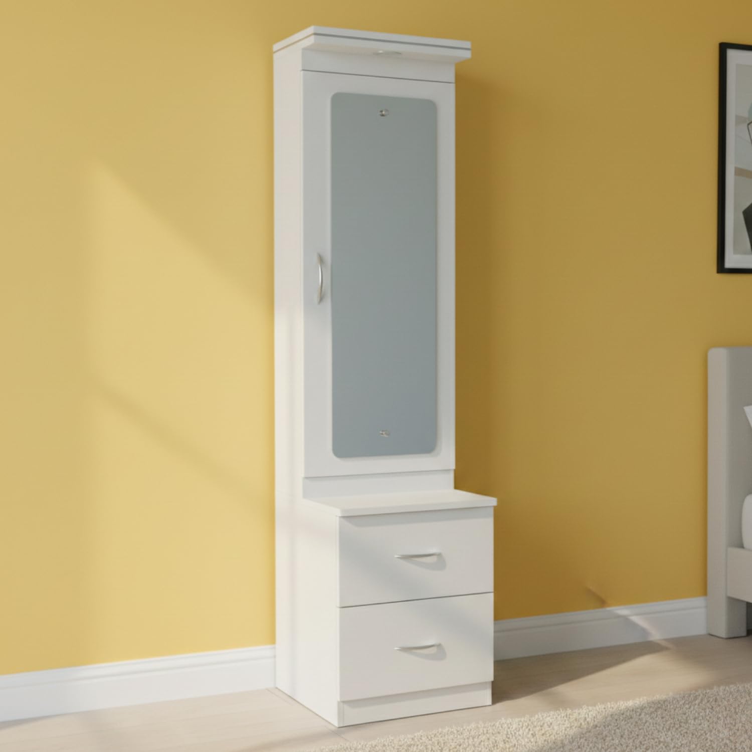 CASPIAN Furniture Dressing Table with Shelves and Drawer || Make up Table|| Organizer for Room Engineered Wood Dressing Table Super White 72 * 13 * 18