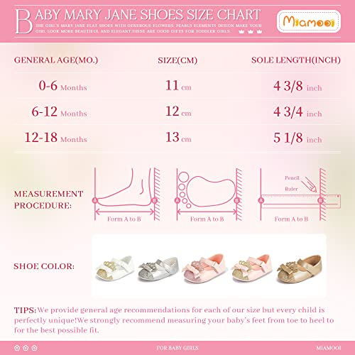 Miamooi Infant Baby Girls Wedding Dress Shoes Bow Ballet Princess Mary Jane Flats Toddler First Walkers Sneaker Newborn Crib Baptism Shoes #TOP5