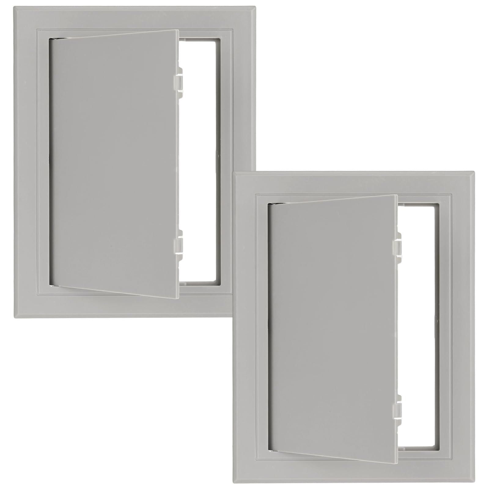 M METERXITY 2-Pack Access Panel for Drywall, 5.7x8 Inch Plastic Wall Hole Cover Access Doors for Wiring Cables/Indoor/Outdoor, Removable Plumbing Wall Panel Ceiling [Gray]
