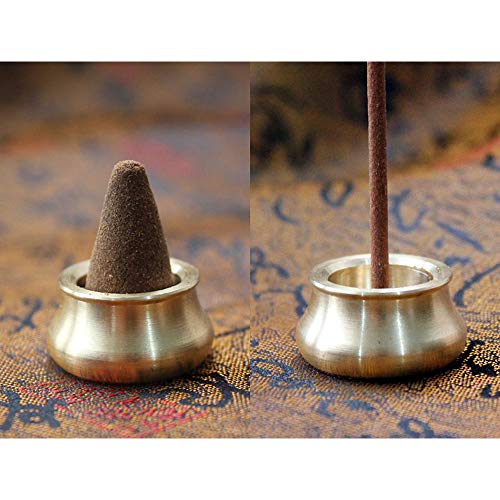 Acxico LB264 3Pcs Mini Dual-Purpose Copper Incense Cone Stick Burner Plate Holder Censer Tower Bowl Home Decoration thumb #1