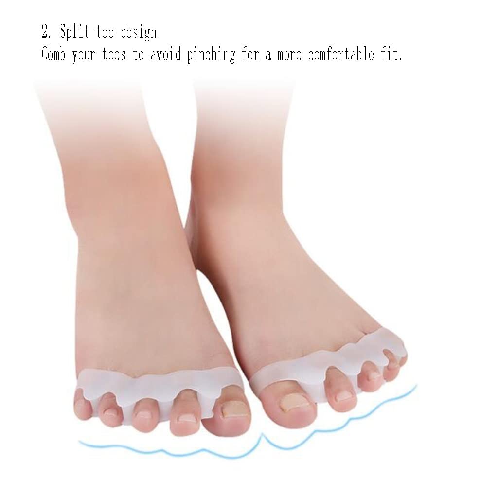 Zehenglätter, Gel-Zehenspreizer, Mittelfußpolster, Gel-Glätteisen für überlappende Zehen, Ballenkorrektur, Hallux-Valgus-Vorfuß-Schmerzlinderung