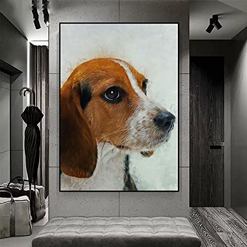 MROUBAO Kit per Diamond Painting 5D, Beagle Cane Animale/Ricamo, Strass, Punto Croce, Arte e Artigianato, Decorazione per Casa e Pareti /40x50cmSenza Cornice