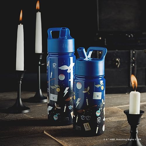 Image of Simple Modern Kids Summit Water Bottle with Straw Lid | Harry Potter 18oz Stainless Steel Cup Insulated Tumbler for Girls, Boys, School | Magical Mashup