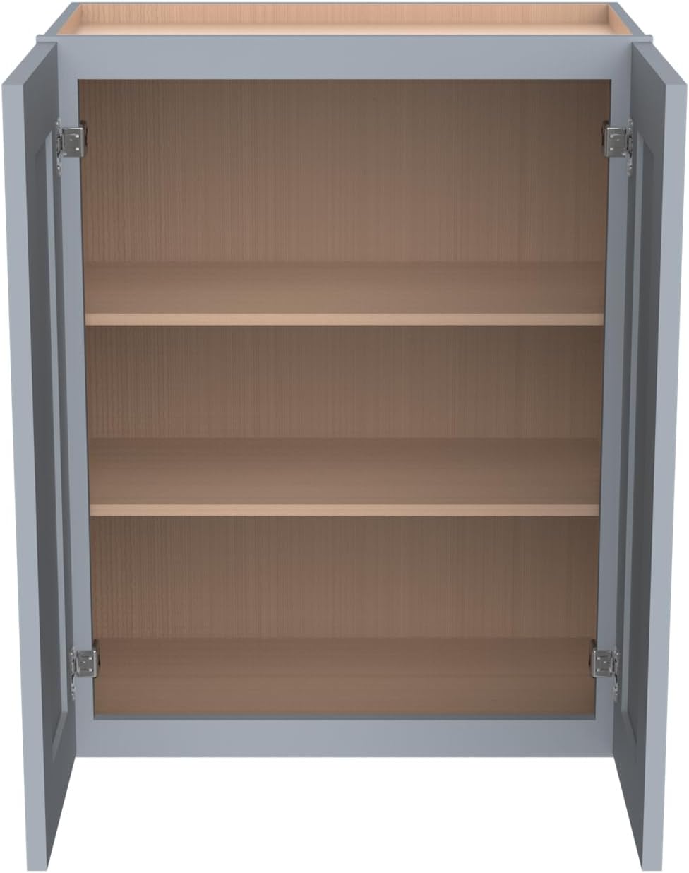 Wall-Mounted Cabinet – Solid Wood Shaker Style Medicine Cabinet with Adjustable Shelves & Soft-Close Doors for Bathroom, Kitchen, and Office Storage (Grey, 24" W x 12" D x 30" H)