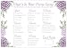 Purple Floral Whats In Your Purse Bridal or Baby Shower Game Cards (50 Count)