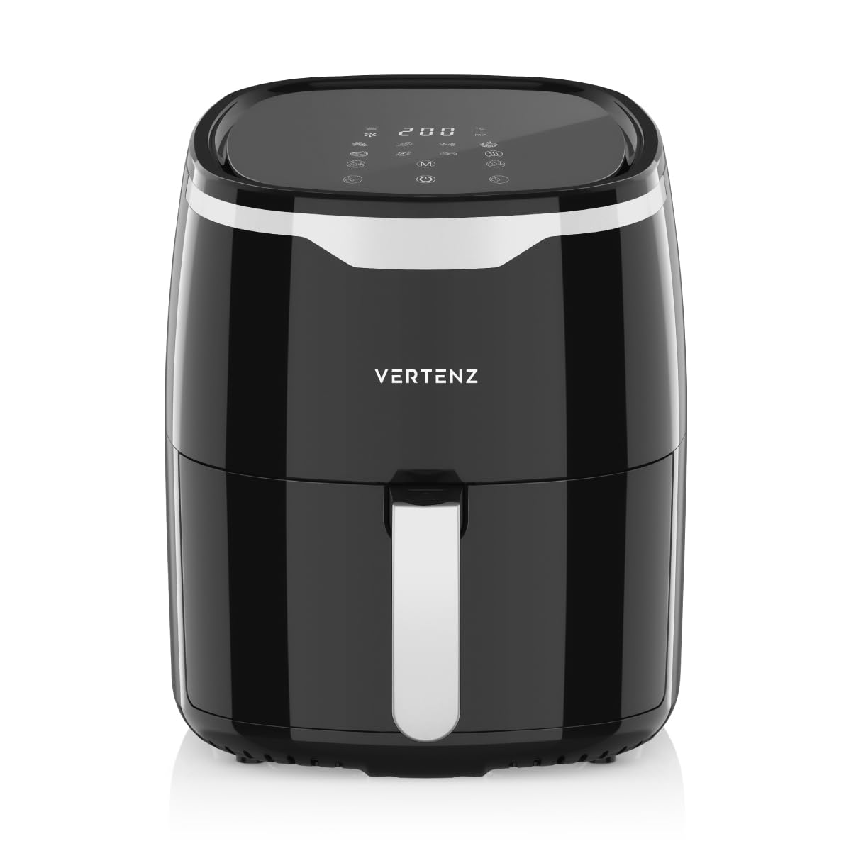 VERTENZ Taste 50 | Freidora de aire caliente compacta Airfryer XL, 5 litros de capacidad, 8 menús automáticos, 1400 W, pantalla táctil LED, cesta para freír antiincrustante, sin grasa
