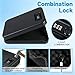 Portable Pistol Safe, Small Handgun Lock Box with Steel Cable, Compact Car Gun Safe for Travel, Office, Dorm, Home,3 Mechnical Digits Access, Black