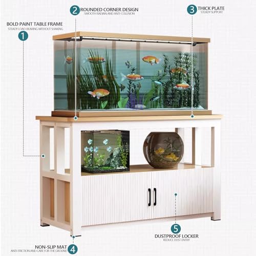 Solidna czarna stalowa półka na terrarium dla gadów z szafką do przechowywania, 120 x 45 cm, okrągłe narożniki: uniwersalny regał nadaje się do terrarium, hogare