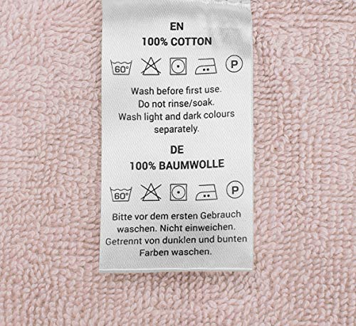 Heckett Lane Bath Wash Cloth, 100% Cotton, Rosewater, 16 x 21 Cm, 6.0 Pieces - Image 4