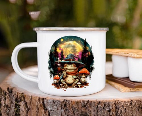 Taza de camping esmaltada con diseño místico 16oz miniatura 4