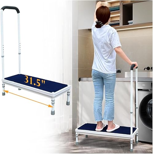 Taburete médico con asa, escalones de cama para camas altas para adultos mayores 3 en 1, mango de cama de seguridad, asistencia de mesita de noche,