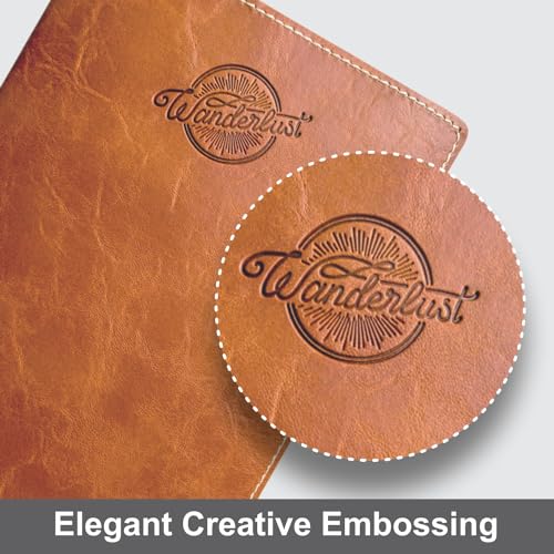 Image of Anupam Crave Journal Ruled A5 Notebook 192 Pages 80Gsm Flexible PU Cover Journal for Unisex, Travel Journal Notebook for Engineering, Notes Taking & Writing in School and Office (Brown)