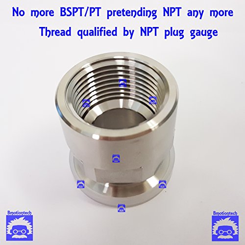 Image of bmotiontech FNPT to KF25 Flange Fitting (ISO-KF KF25 QF25 NW25) US NPT Thread Standard (1 inch FNPT x KF25)