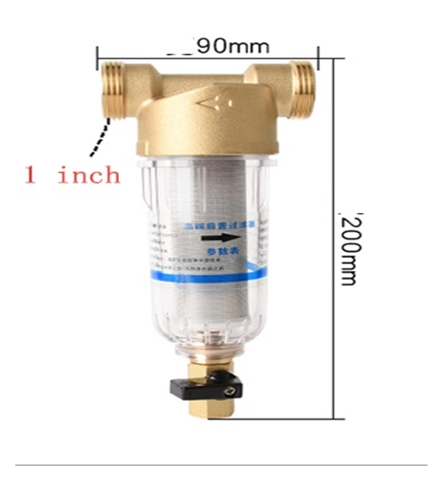 Prefiltro De Agua, Primer Paso Del Purificador De Agua, Prefiltro De Malla De Acero Inoxidable De 40 Micras, Prefiltro For Toda La Casa De 1 Pulgada
