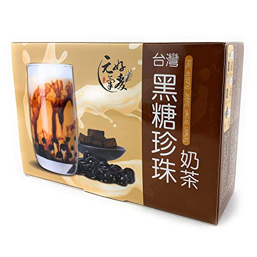 Taiwan Bubble Tea Brown Sugar Pearl Milk Tea, DIY Premium Instant BOBA Tea Tapioca Pearls, 5-count Box (Pack of 1)