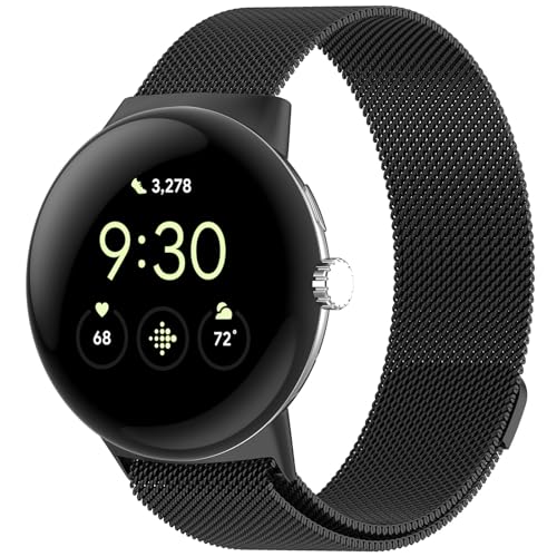 RFMZBD Metall Armband Kompatibel mit Google Pixel Watch 3 45mm, Edelstahl Magnetic Ersatzband Atmungsaktives Komfort Armband für Google Pixel Watch 4 45mm Damen Herren