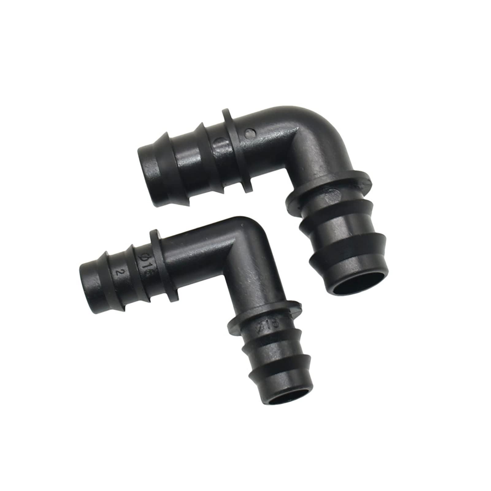 Adaptador de conector de manguera 100 piezas de 16 mm 20 mm de manguera de jardín Conector de codo de codo 1/2 3/4 pulgada EDUCACIÓN FÍSICA Conector de la tubería de agua de la manguera de 90 grados
