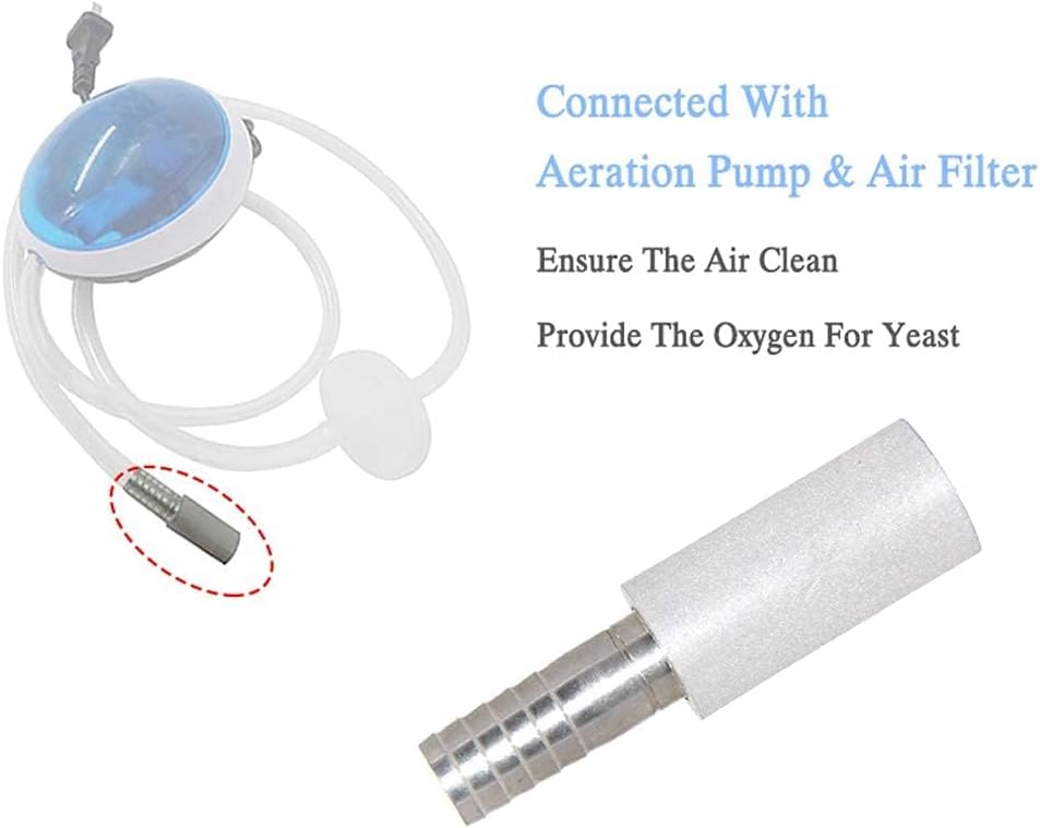 Joywayus 2PCS Aeration Stone 0.5 Micron 316 Stainless Steel Oxygenation Diffusion Stone 3/8" Barb for Home brewing Wine Beer Soda