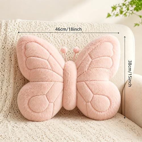 Image of CANGHI Butterfly Pillow,Butterfly Throw Pillow Orange15 x18 Plush Cushion | Decorative butterfly pillow, soft plush cushion, cute shaped throw pillow for bedroom living room. Aesthetic room decor.