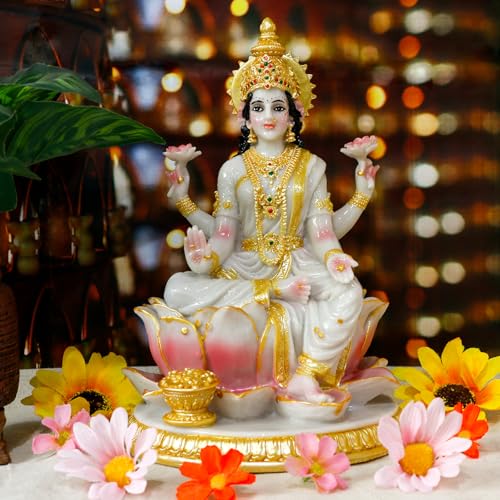 Estatua Diosa Lakshmi India 8.7 in Resina Decorativa miniatura 2