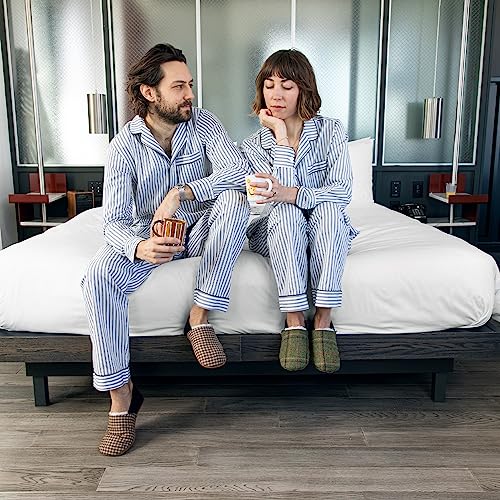 Kolo Tweed House Shoes, Faux Fur Lining, Genuine Leather Suede Sole4