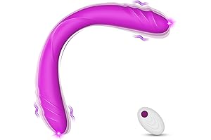 Double-Ended Vibrating G-Spot Dildo Vibrator - Adorime 14.8" Realistic Strapless Wireless Silicone Massager for All