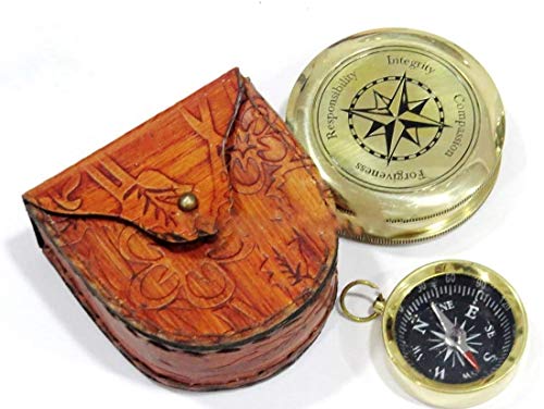 Brújula de Latón con Combo de Mini Brújula de Bolsillo - Regalo miniatura 1