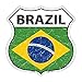 Brazil Flag Highway Shield Metal Sign HS-195