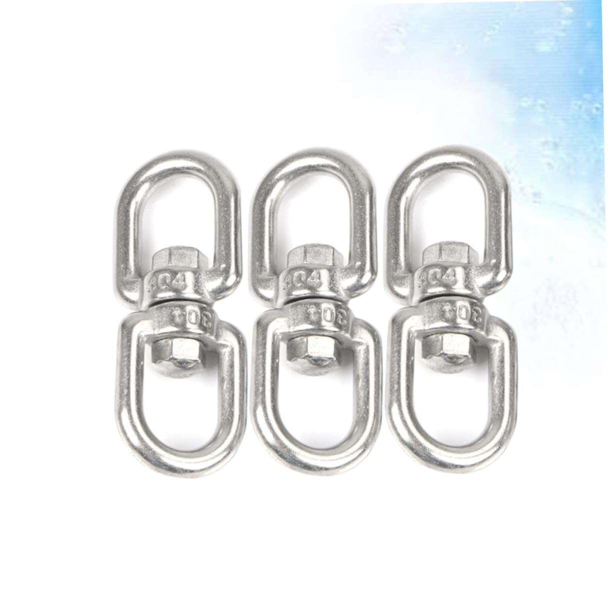 Unomor 3-Pack 304 Stainless Steel Swivel Ring for Feeders Planters Wind Spinners Basket Planter Swivel Hooks for Wind Spinners Steel Hook Hanging