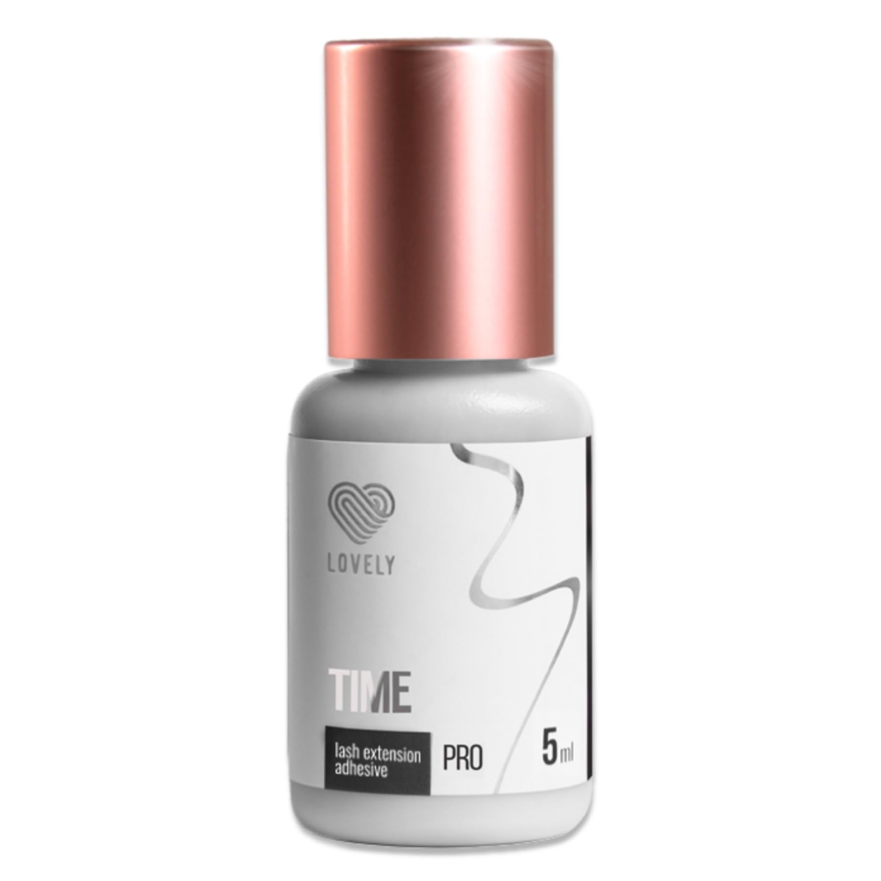 LOVELY Wimpernkleber TIME - schneller Kleber, Trocknungszeit 0,5 Sek. bis zu 8 Wochen Halt, Hypoallergen - Wimpernkleber für Wimpernverlängerung geeignet für Studios & Fremdanwendung - 5ml Schwarz