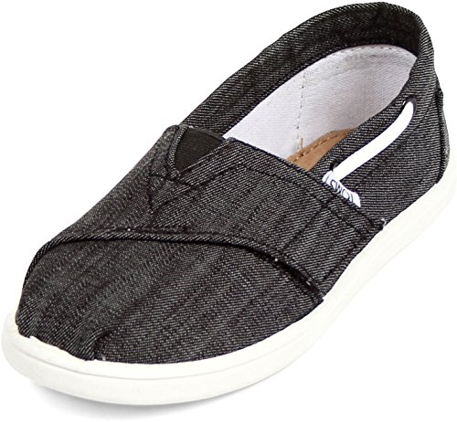 TOMS Toddlers Tiny Biminis Black Chambray Black Chambray Casual Shoe 10 Infants US