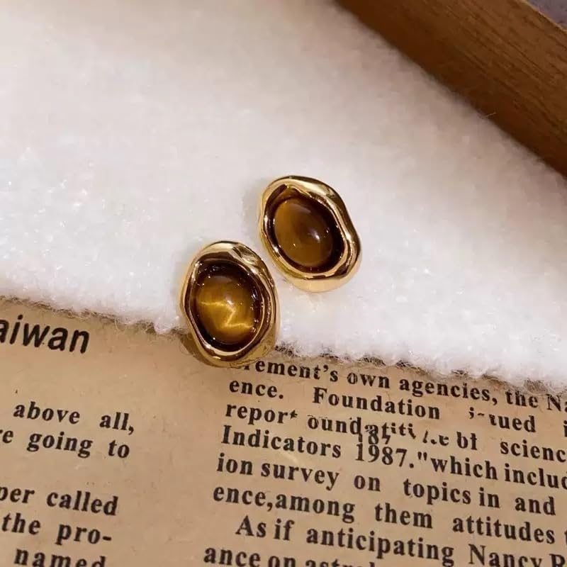 Gold Sliver Plated Chunky Knot Geometric Drop Dangle Twisted Link Stud Earrings for Women Trendy Circle Jewelry - Image 4