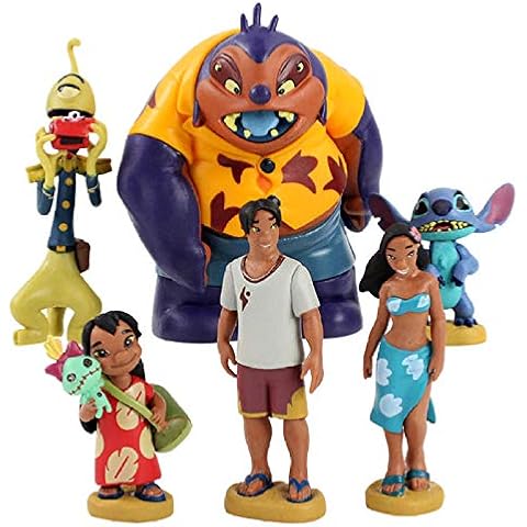 Anime Model Statue6Pcs/Lot Lilo And Stitch Figure Toy Scrump Lilo Nani Pelekai Pleakley Jumba Jookiba Model Dolls Children Gifts 5-12Cm Cover