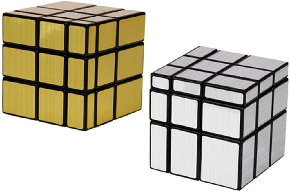 Zaid Collections Magic Cube Puzzle Combo (Gold Mirror & Silver Mirror Cube)