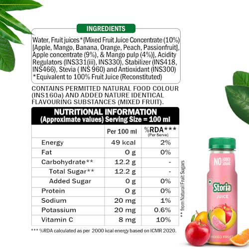 Image of Storia Fruit Juice- Mixed Fruit- No Added Sugar & No Preservatives 180 ml