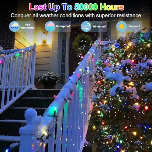 Image of Gesto Multicolor Led Serial String Lights - 8 Modes Changing Controller, Waterproof Fairy Lights for Home, Christmas, Deepawali & Diwali Decoration Lights for Balcony Outdoor - (25 Meter | Pack of 5)