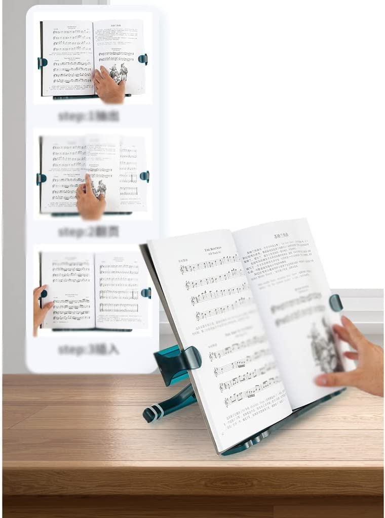 HSF Leggio per spartiti Leggio for spartiti Leggio for Libri da Tavolo Multifunzione Angolo Regolabile Musica Portatile Tand Leggio per spartiti (Color : Frosted Black 1)