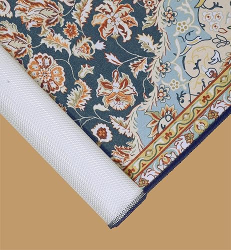 Image of BLUSH & BLOOM 5 x 7 Feet Area Rugs Washable Rug: Large Modern Abstract Living Room Rug Soft Anti-Skid Thin Carpet Indoor Floor Non-Shedding Carpets for Bedroom Dining Farmhouse Nursery Home Office