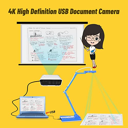 image for Mirabox 4K Ultra HD Document Camera for Teachers - 10MP 3-in-1 USB Doc