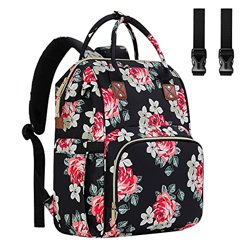 Image of HABOPET Diaper Bag Backpack Multi-Function Baby Bag With Large Capacity and Insulated Pockets Diaper Backpack Organizer Bag for Mom/Dad, Flower