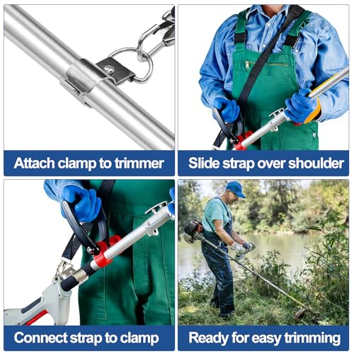 Image of Universal Shoulder Strap for EGO String Trimmer Adjustable Nylon Trimmer Shoulder Harness Upgraded Metal-Clip for Greenworks and DEWALT Leaf Blower, Shrub Trimmer