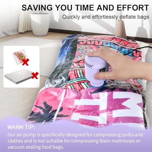 Image of HOTBAG Electric Travel Vacuum Pump for Storage Bags, Portable Vacuum Bag Pump for Clothes, Suitable for Various Vacuum Seal Bags, Blue (Storage Bags Not Included)
