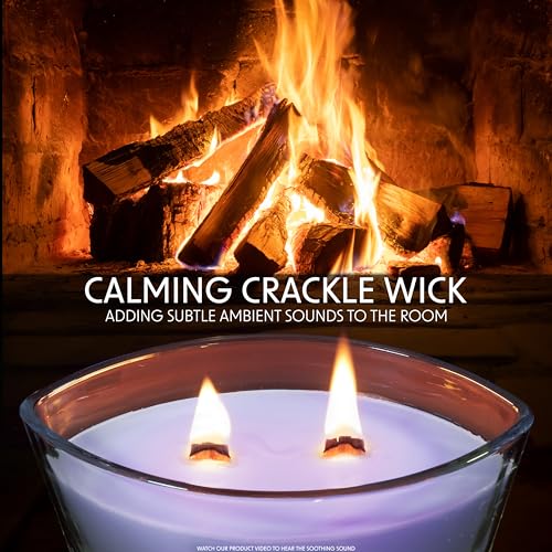 DECO EXPRESS Scented Candles, Double Wick Crackle Candles, Long 50 Hours Burn Time, Calming & Cosy Home Decor, Birthday - Image 2